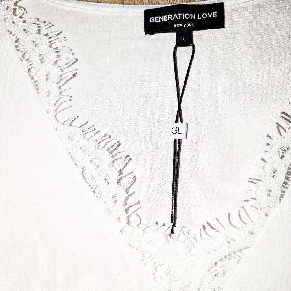 GENERATION LOVE Coralie Lace Combo Top in White size Large - Picture 6 of 7